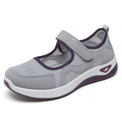 Damen Sneaker Sportlich Slip-On Klettverschluss Weite Einstellbar