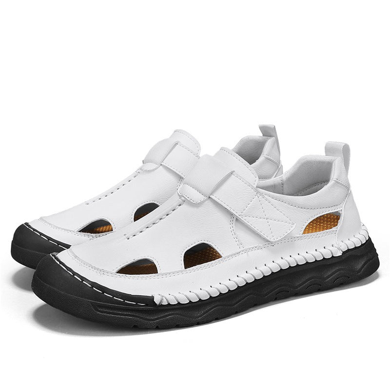 Damen Leder-Sandalen Bequem Verstellbar Rutschfest