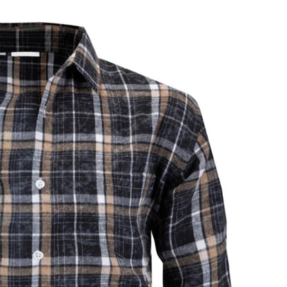 Herren Flanellhemd Karomuster Langarm Warm