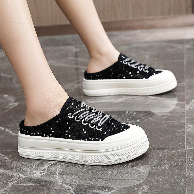 Damen Sneaker Glitzer Schuhe Modisch Comfort
