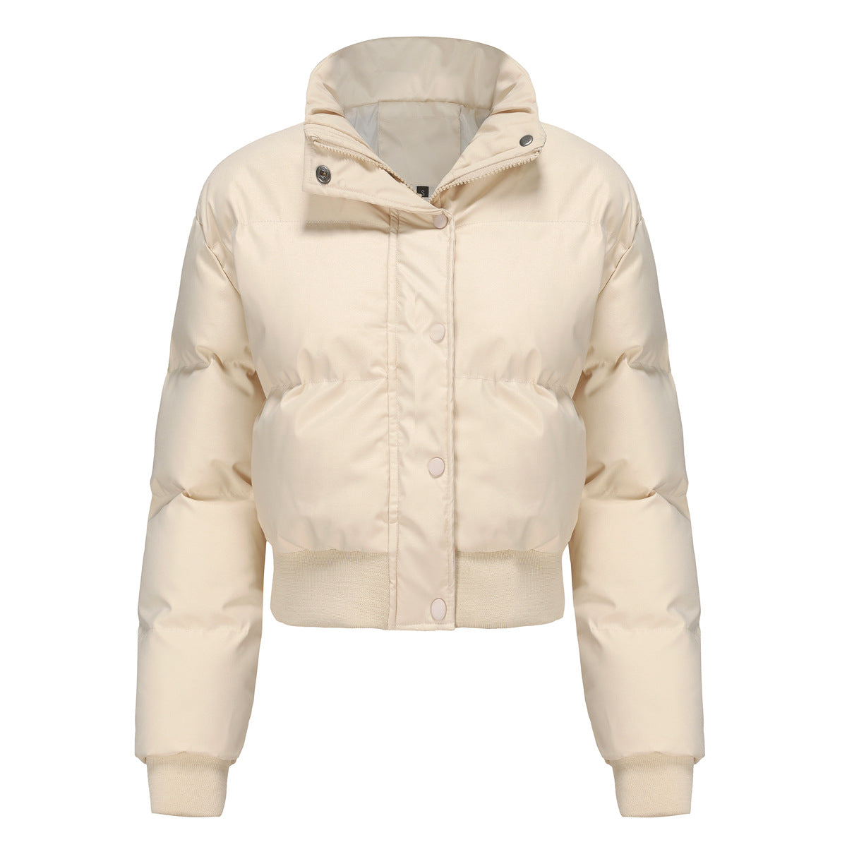 Damen Steppjacke Cropped mit Kragen und Druckknöpfen