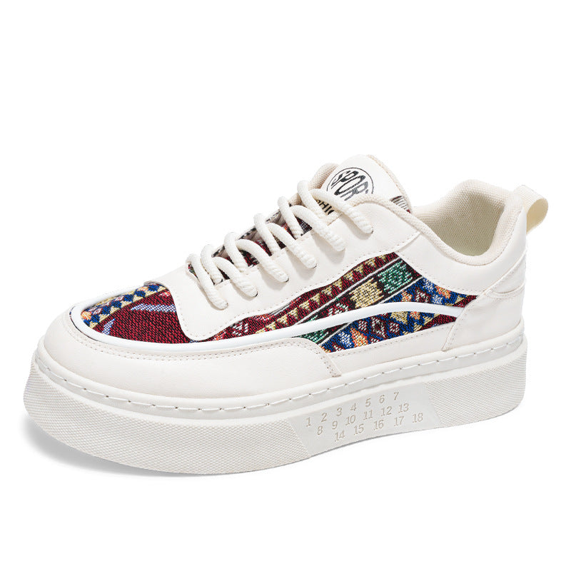 Damen Plateau Sneaker Bequem Mit Dämpfung Weiß