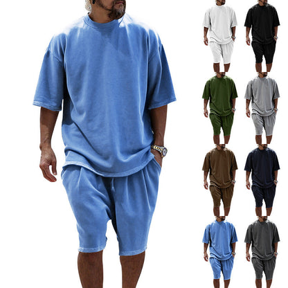 Herren Sommer Set Kurzarm Bequem Baumwolle