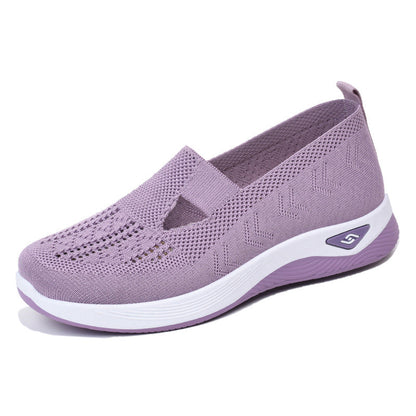 Damen Slip-On Schuhe Bequem Atmungsaktiv Strick - BerlinGlamour