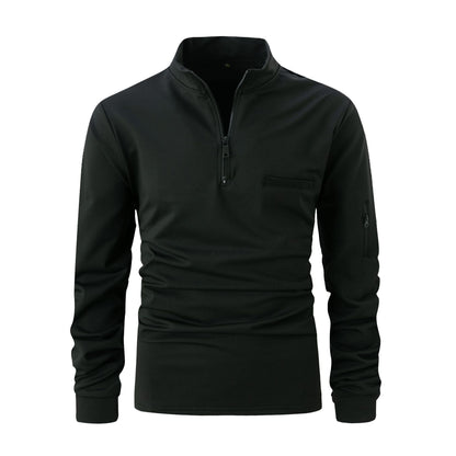 Herren Pullover Langarm Stehkragen Reißverschluss Modern