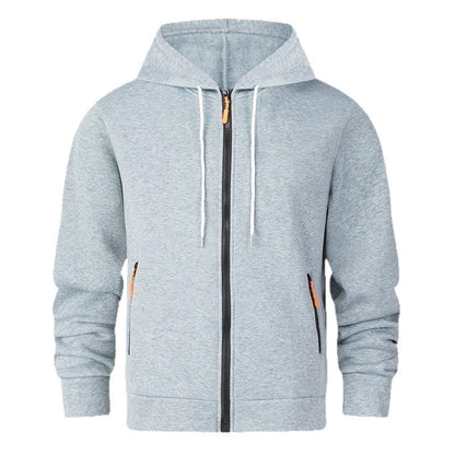 Herren Fleece Hoodie Sportlich Reißverschluss Taschen