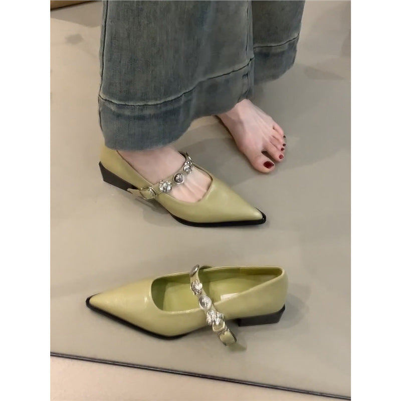 Damen Pumps Slingback Schuhe Elegant Mit Schmuckverzierung