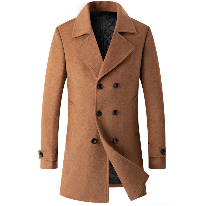 Herren Wollmantel Doppeltreihig Eleganter Stylischer Wintermantel