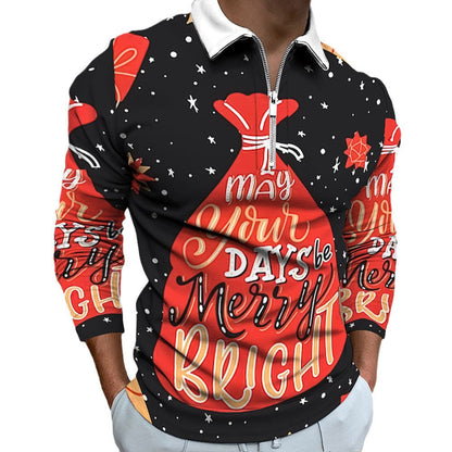 Weihnachtspoloshirt Langarm Herren Berlin Glamour Festlich