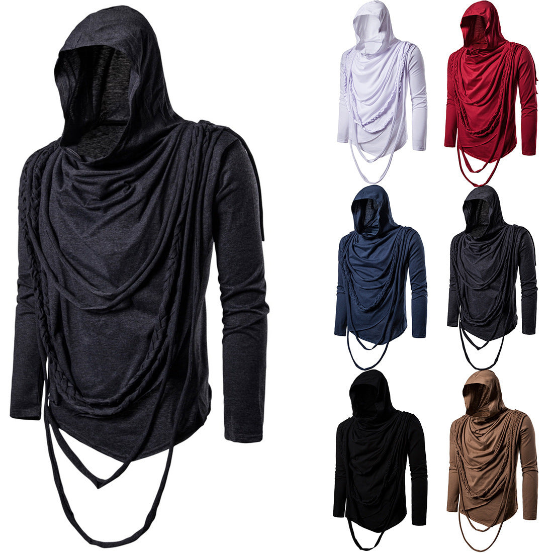 Herren Kapuzenshirt Asymmetrisch Modern mit Dekoration