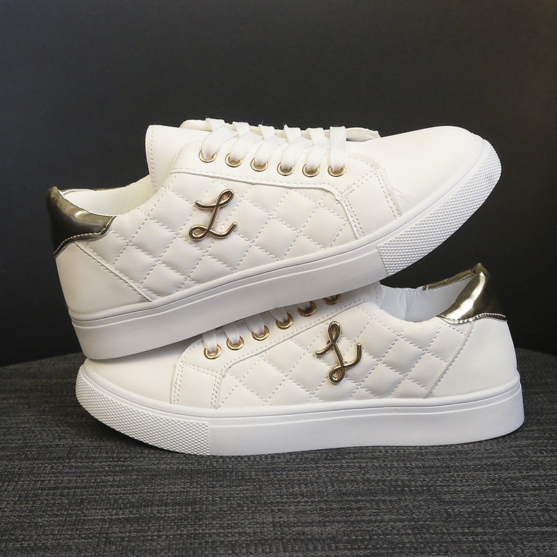 Damen Sneaker Moderne Goldene Akzente Schwarz
