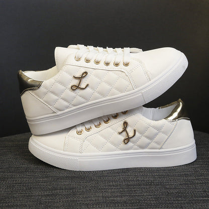 Damen Sneaker Moderne Goldene Akzente Schwarz