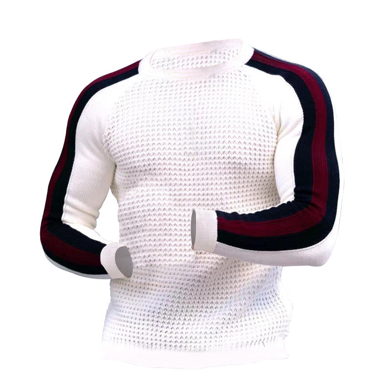 Herren Strickpullover Modern mit Kontraststreifen Trendig