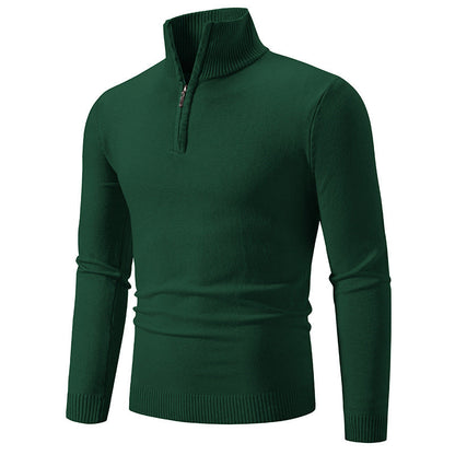 Herren Rollkragenpullover Strukturiert Reißverschluss Modern