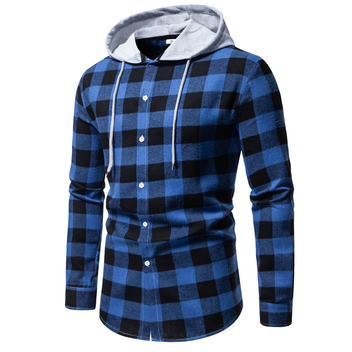 Herren Karo-Hemdjacke Modern mit Kapuze und Hoodie Style