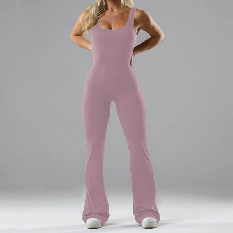 Damen Jumpsuit Sportlich Flared mit Weichem Stoff