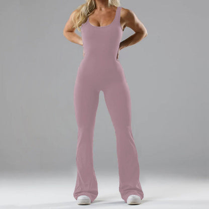 Damen Jumpsuit Sportlich Flared mit Weichem Stoff