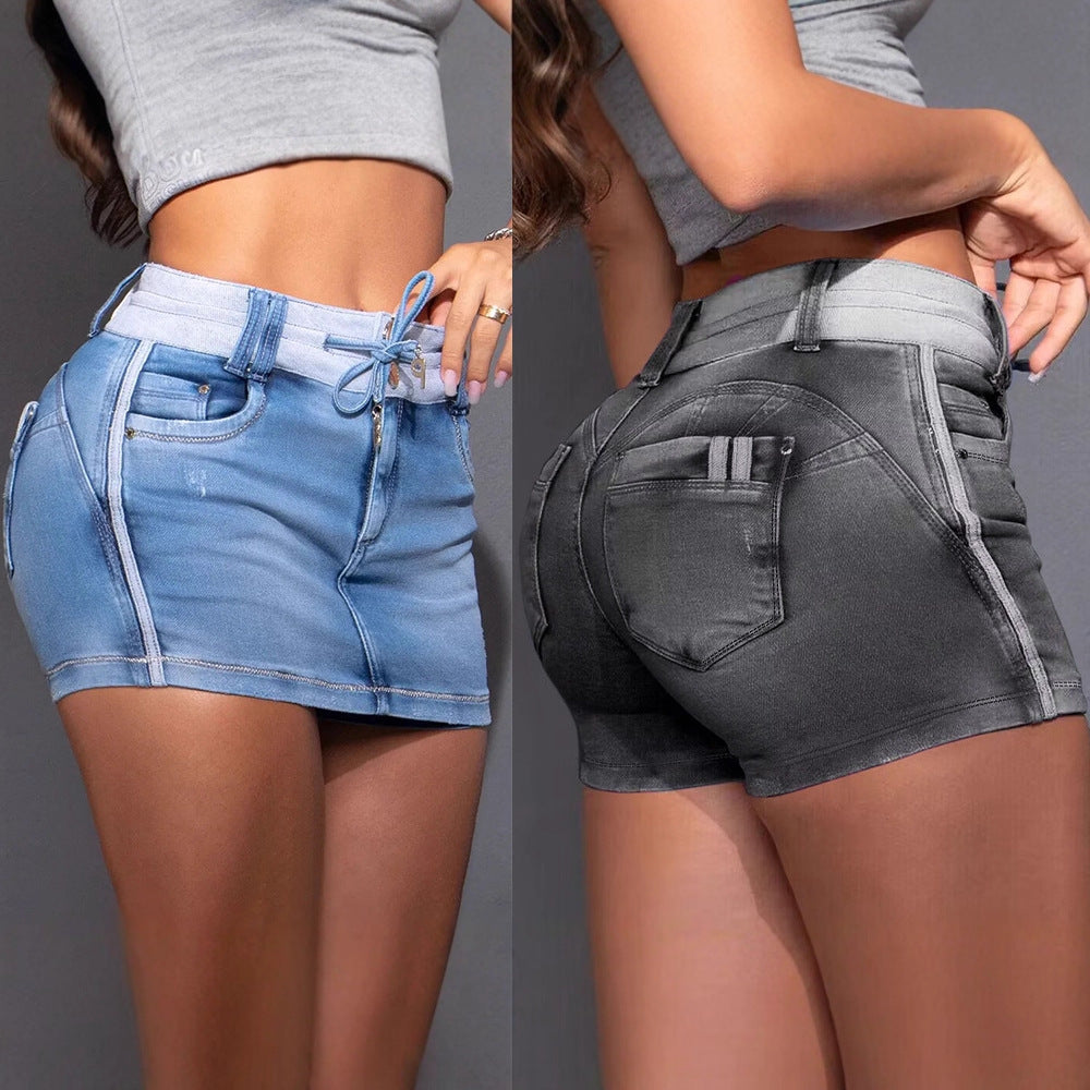 Damen Minirock Denim Stretch Elastisch Modern - BerlinGlamour