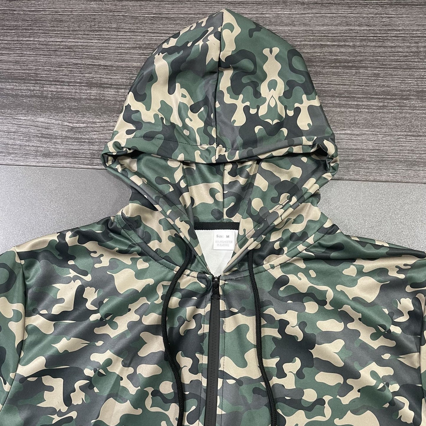 Herren Fleecejacke Camouflage Praktisch mit Taschen und Kordelzug