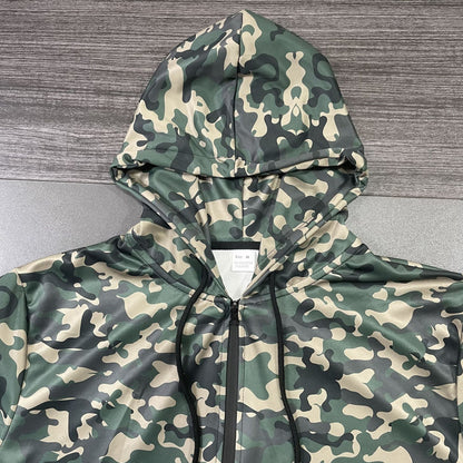Herren Fleecejacke Camouflage Praktisch mit Taschen und Kordelzug