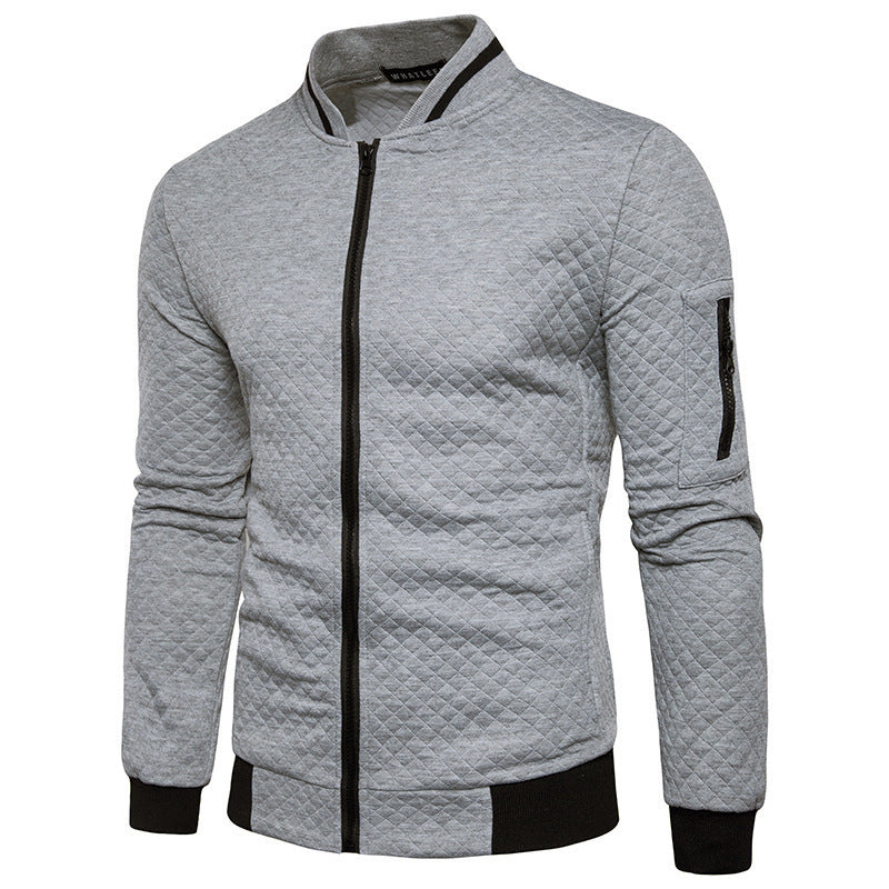 Herren Steppjacke Lässig Reißverschluss Seitenfächer Modern
