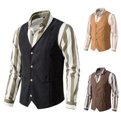 Herren Weste Modern Elegant Strukturiert Schwarze