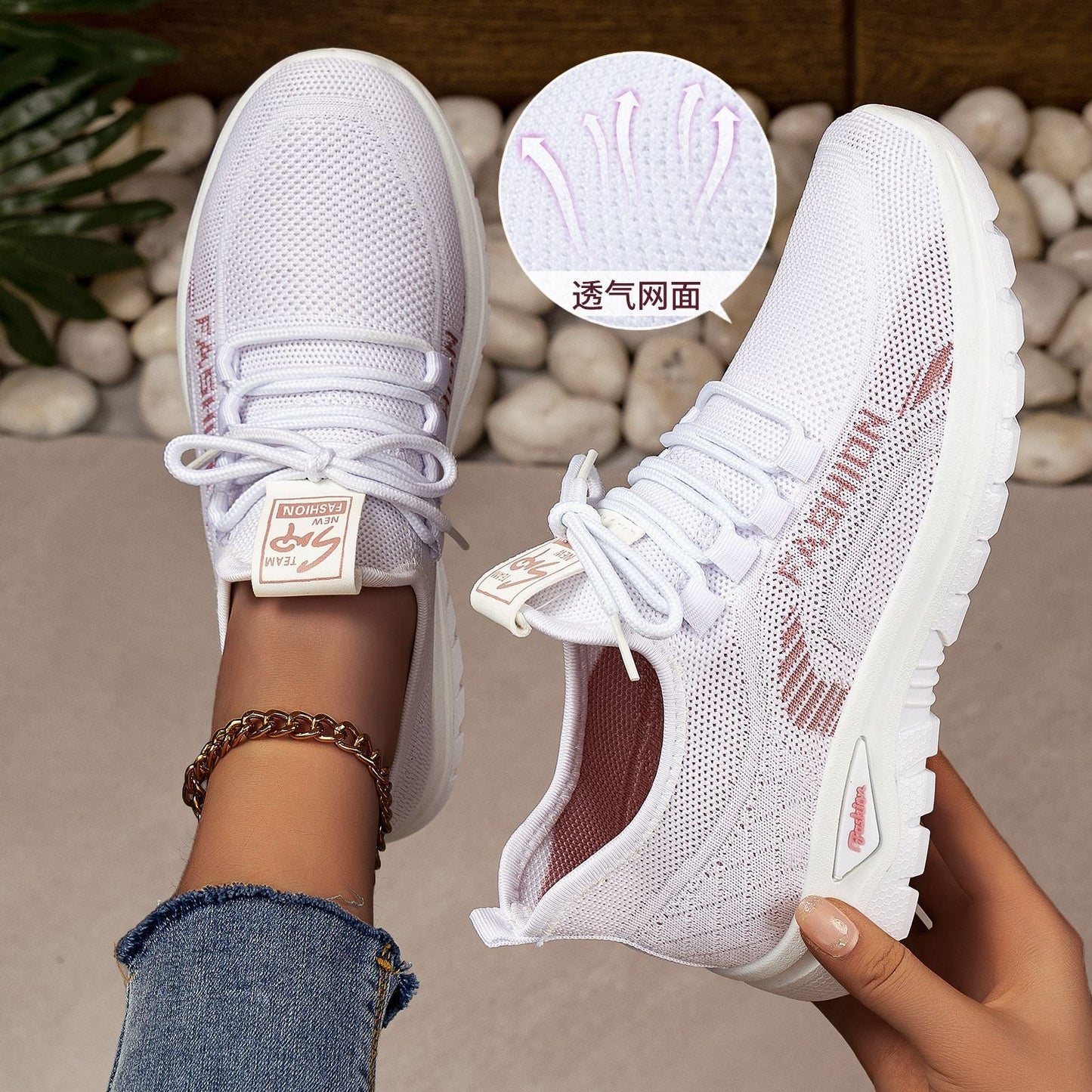 Damen Sport Sneaker Atmungsaktiv Bequem Laufschuhe