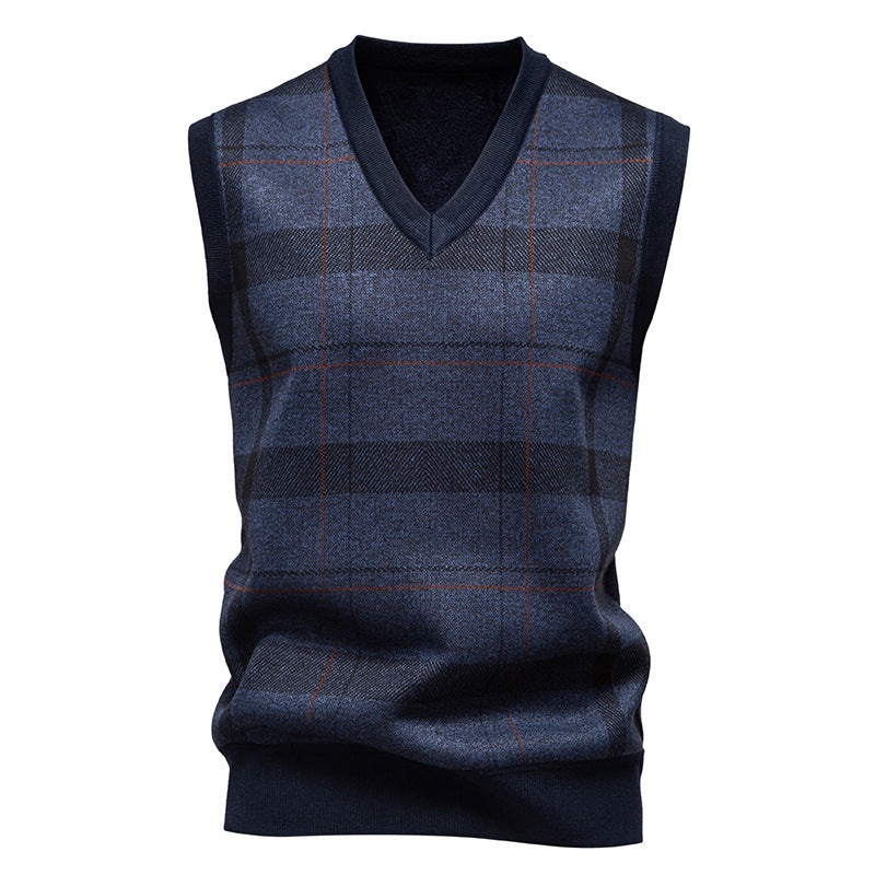 Herren Strickweste Karomuster Modern Trendy