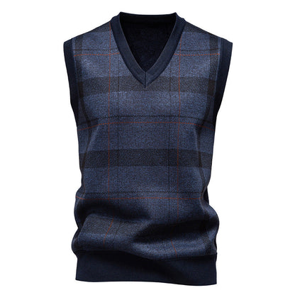 Herren Strickweste Karomuster Modern Trendy