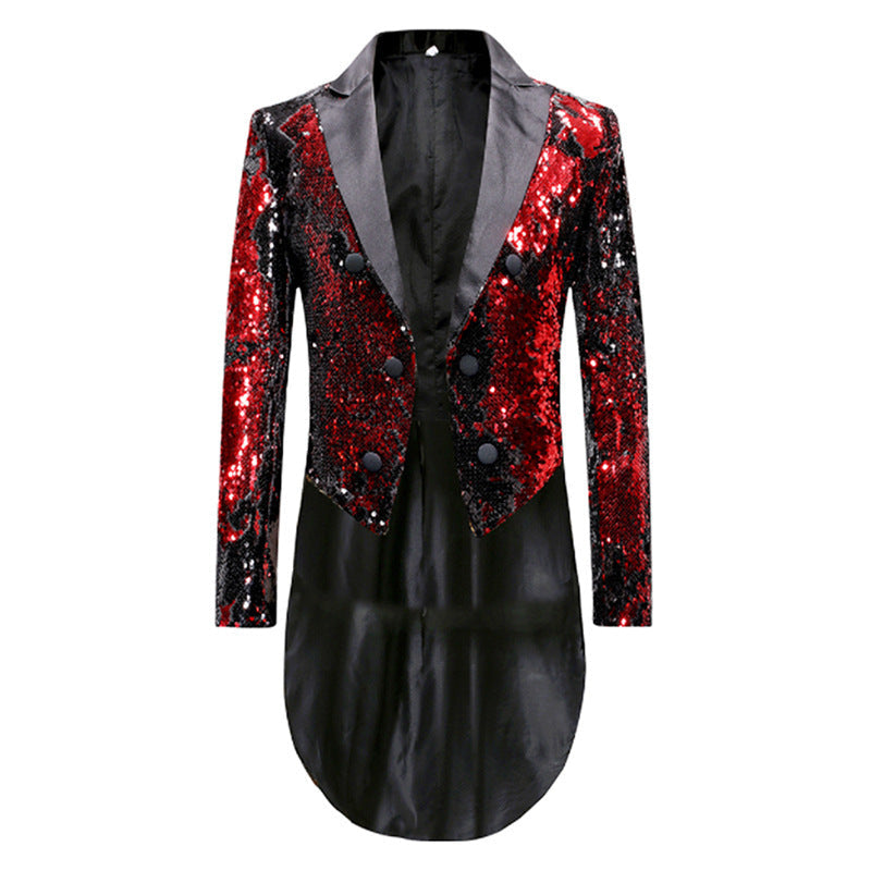 Elegantes Herren Sakko Pailletten Moderner Schnitt Glamour