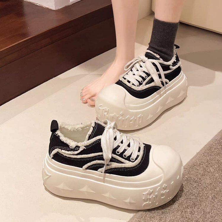 Damen Sneaker Plüschig Chunky Dicke Sohle Winter
