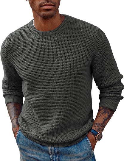 Herren Pullover Rundhals Strukturiert Trendig