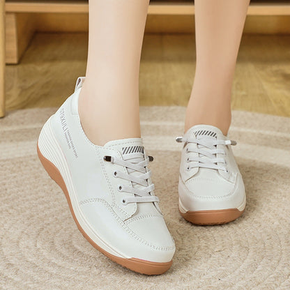 Damen Sneaker Bequem Freizeitschuhe Stoßdämpfend Weiss