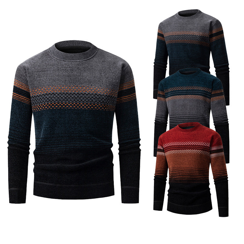 Herren Pullover Strukturdesign Mehrfarbig Modern - BerlinGlamour