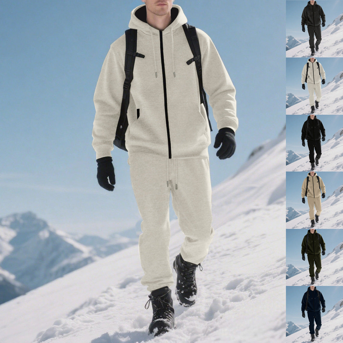 Herren Sweatanzug Bequem Thermal mit Kapuze und Taschen - BerlinGlamour