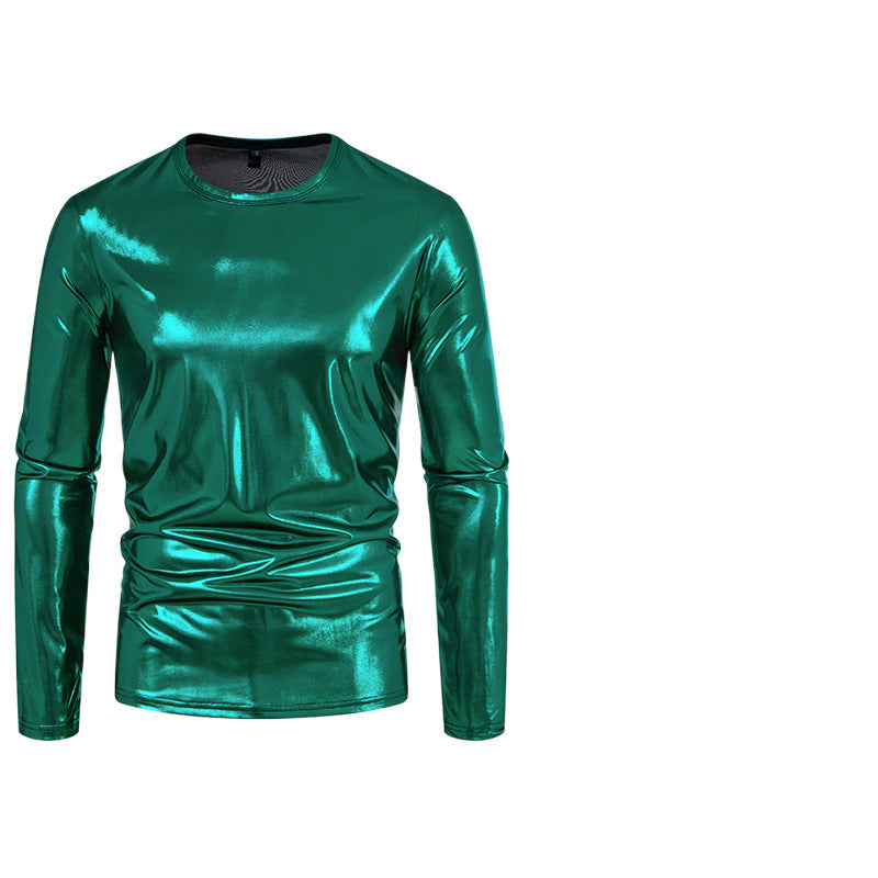 Herren Langarmshirt Glänzend Reflektierend Modern