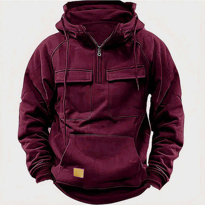 Herren Kapuzenjacke Funktionell mit Taschen Schwarz