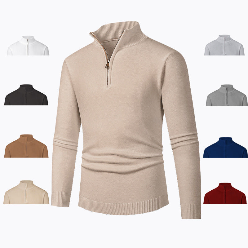 Herren Pullover Reißverschluss Kragen Warm Modern