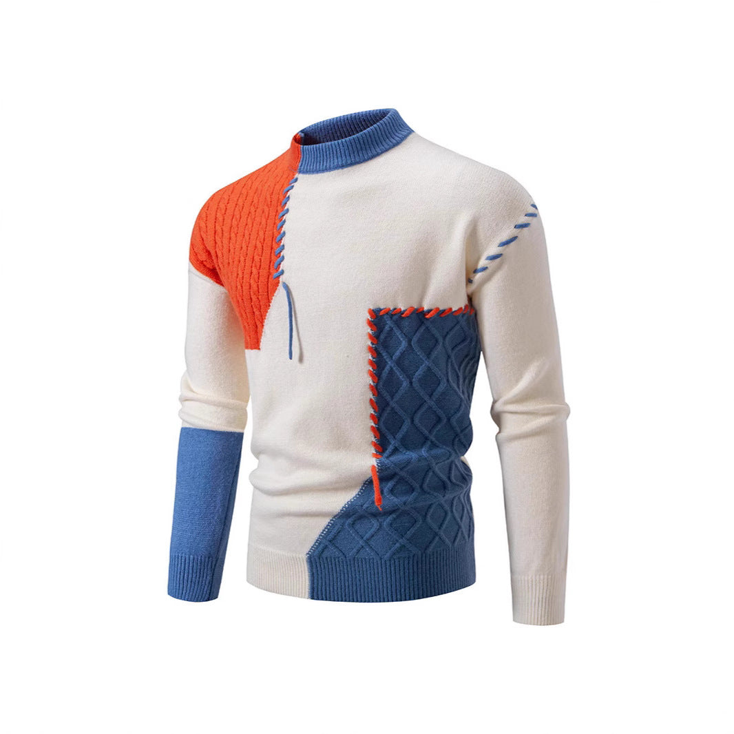 Herren Pullover Modern Hochkragen Muster Pullover