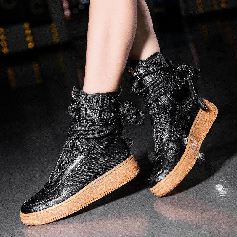 Damen Sneaker High-Top Atmungsaktiv Sportlich Schwarz