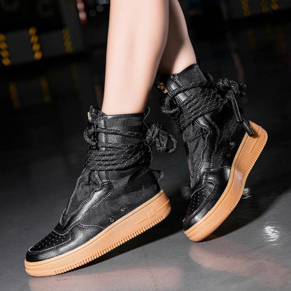 Damen Sneaker High-Top Atmungsaktiv Sportlich Schwarz