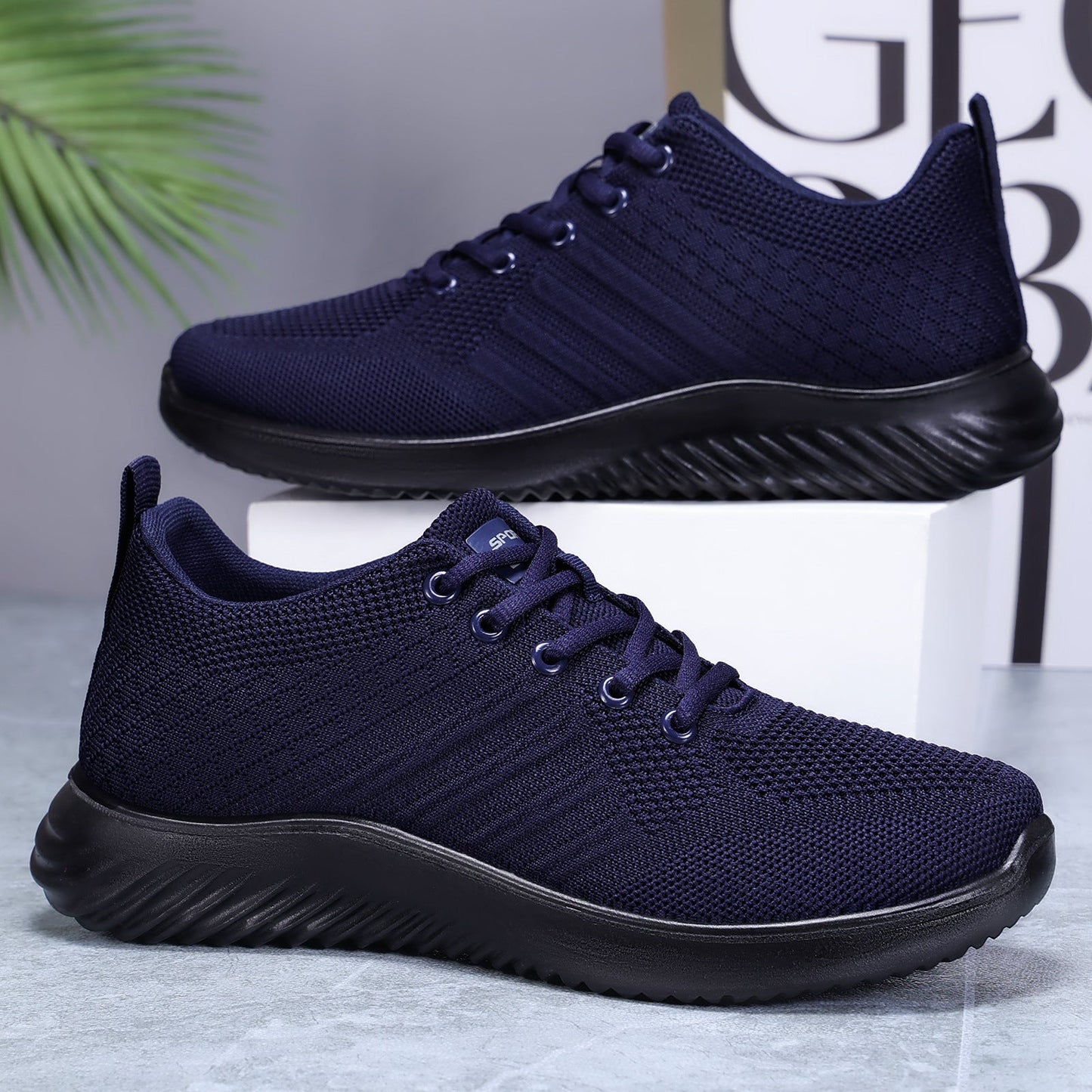 Damen Laufschuhe Sportlich Atmungsaktiv Netz Obermaterial Schwarz