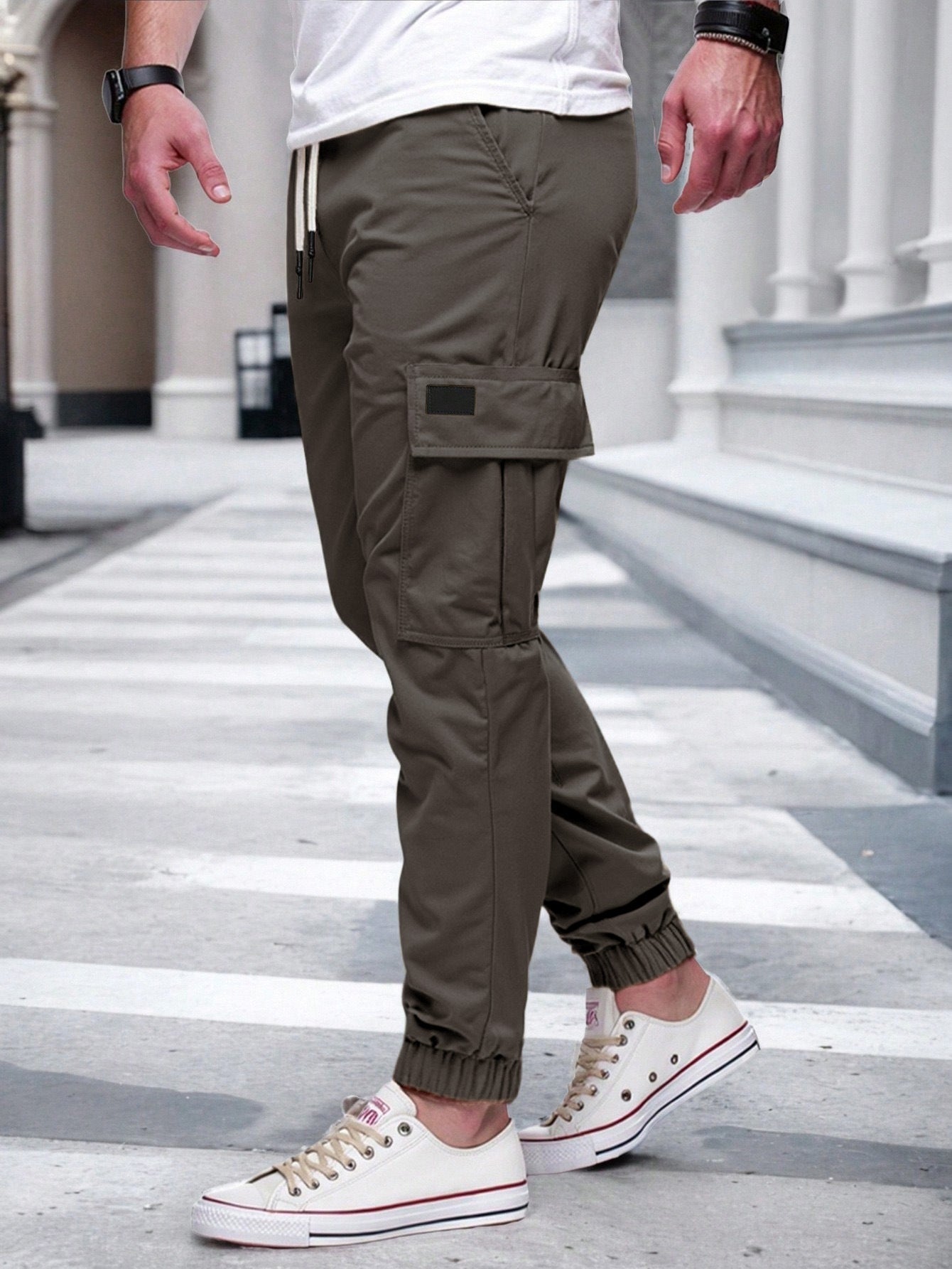 Herren Cargo-Hose Elastisch Bequem Vieltaschen