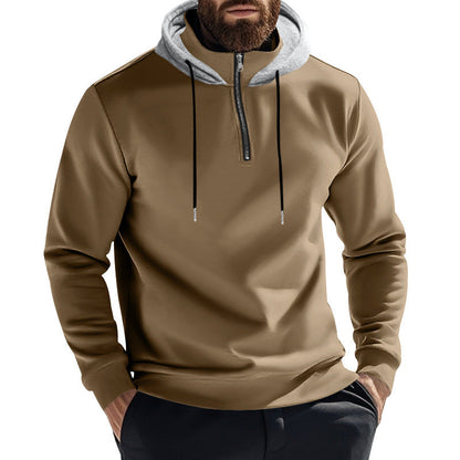 Herren Hoodie Sportlich Halbzip Kapuze Modern
