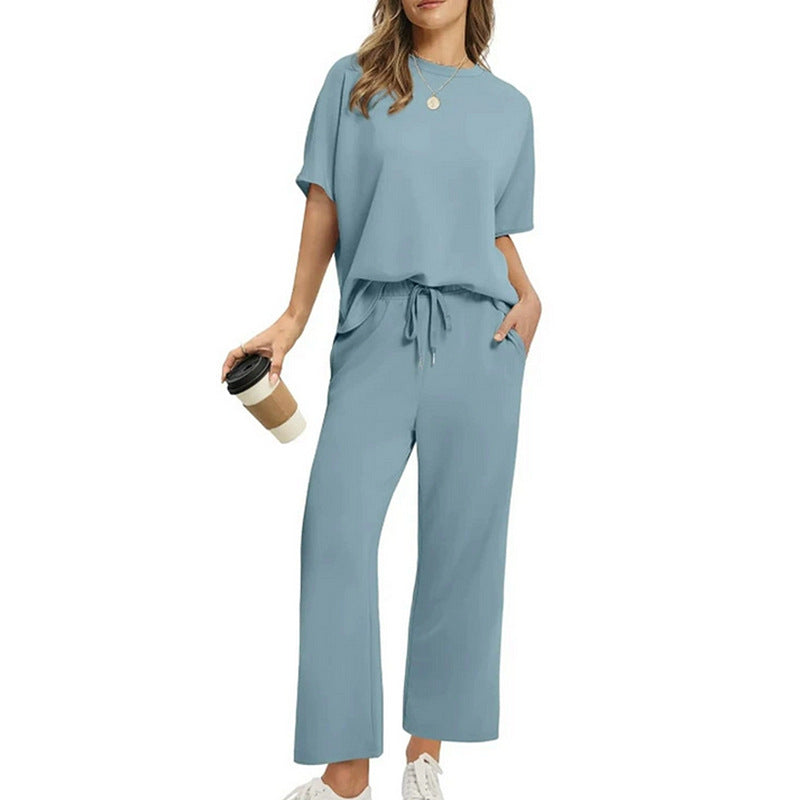 Damen Freizeitanzug Set Bequem Locker Schnitt Mit Taschen
