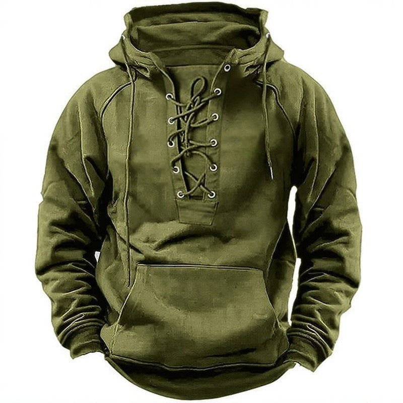 Herren Kapuzenpullover Trendy Schnürung Urban Style