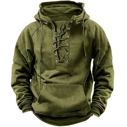 Herren Kapuzenpullover Trendy Schnürung Urban Style