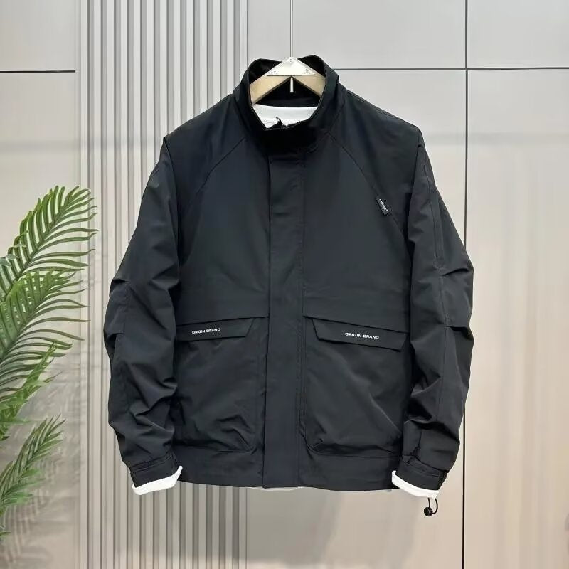 Herren Wetterjacke Multifunktionsjacke Winddicht mit Kragen