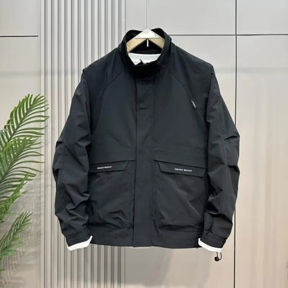 Herren Wetterjacke Multifunktionsjacke Winddicht mit Kragen