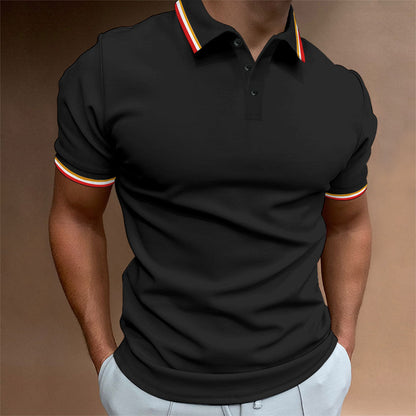 Herren Poloshirt Modern Kontrastkragen Atmungsaktiv